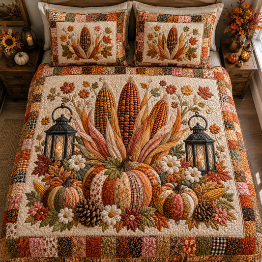Autumn Harvest Glow 3-Piece Quilted Bedding Set NCU0PTT3336