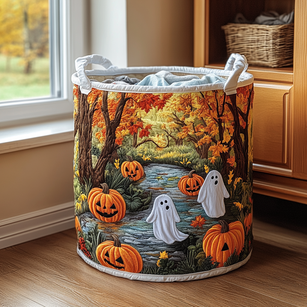 Autumn Haunt Quilted Laundry Basket NCU0DDK906