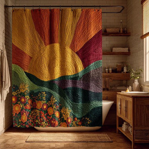 Autumn Horizon Burst Shower Curtain NCU0LDH854