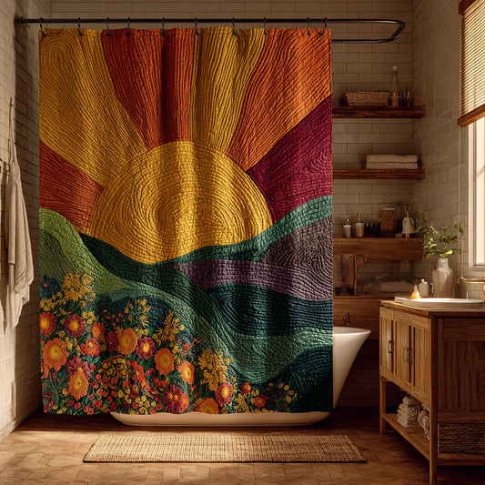 Autumn Horizon Burst Shower Curtain NCU0LDH854