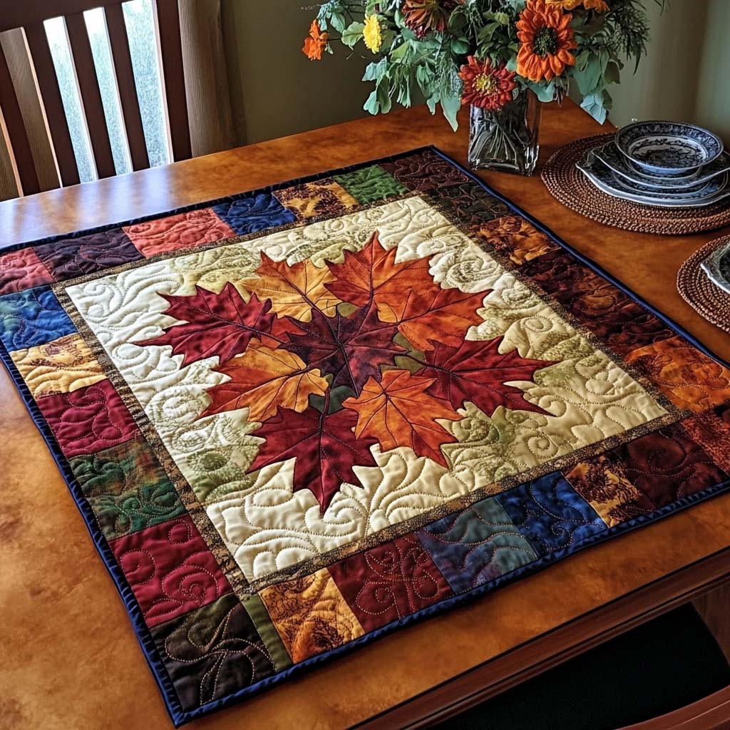 Autumn Leaf Charm Quilted Table Topper NCU0NNT987