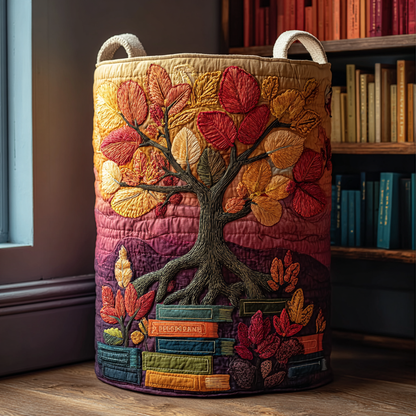Autumn Leaves Quilted Laundry Basket NCU0DDK1295
