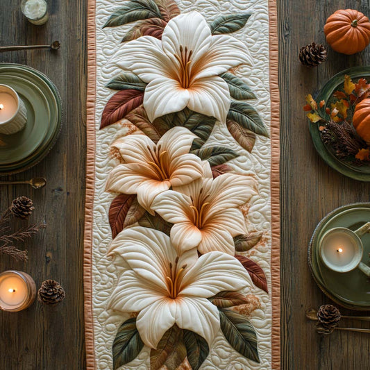 Autumn Lilies Quilted Table Runner NCU0NXD281