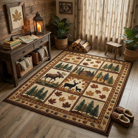Autumn Moose Cabin Area Rug NCU0DQQ0775