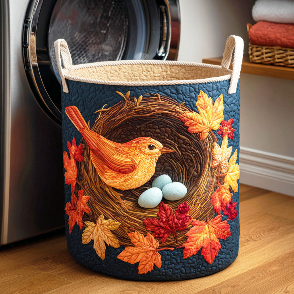 Autumn Nest Quilted Laundry Basket NCU0NTD397