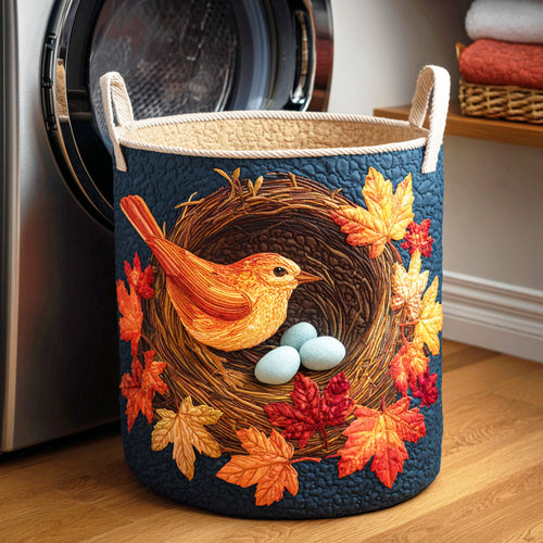 Autumn Nest Quilted Laundry Basket NCU0NTD397