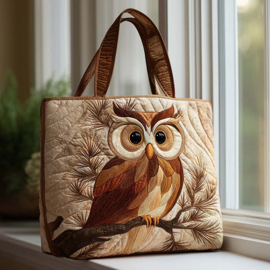 Autumn Owl Quilted Tote Bag NCU0NNT2060