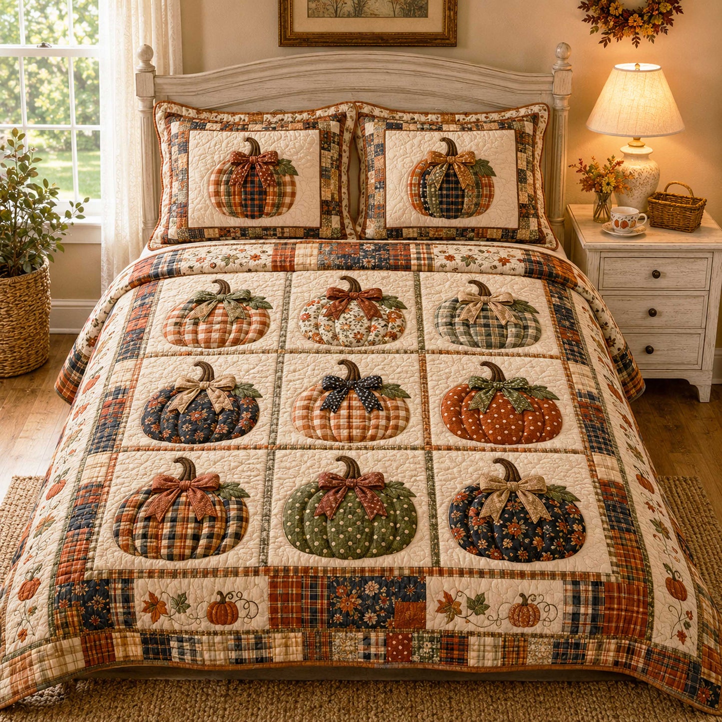 Autumn Patch 3-Piece Quilted Bedding Set NCU0NTD2063