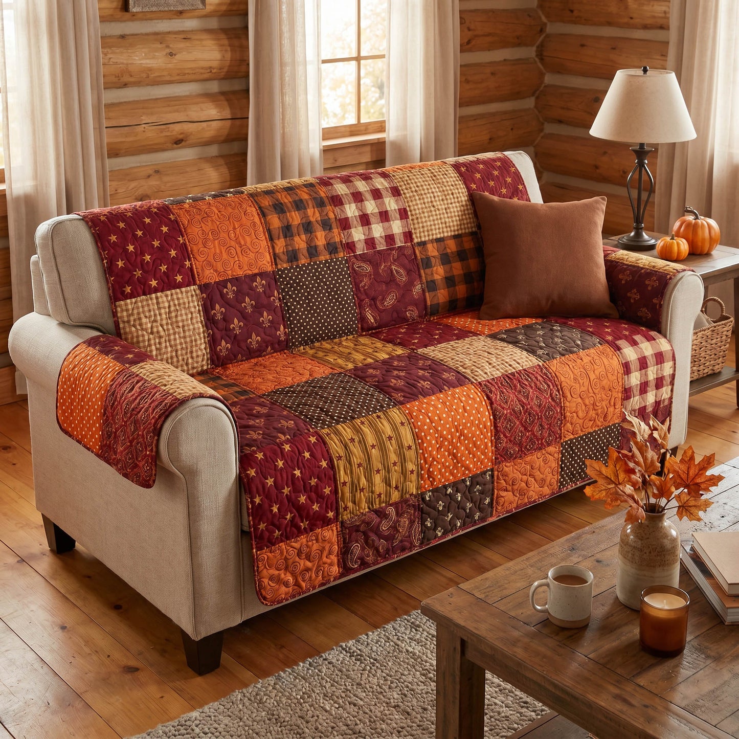 Autumn Patch Quilted Sofa Cover NCU0NTD2009