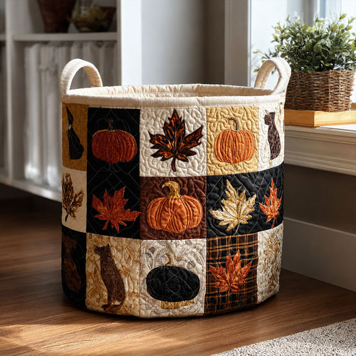 Autumn Patchwork Charm Quilted Laundry Basket NCU0PTT3279