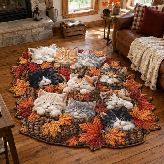 Autumn Patchwork Paws Custom Shape Area Rug NCU0PTT3323