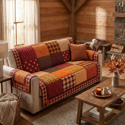 Autumn Patchwork Quilted Sofa Cover NCU0NTD2004