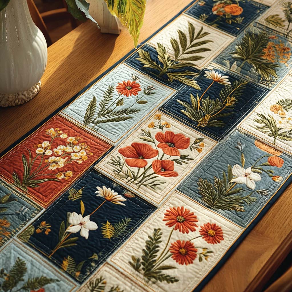 Autumn Patchwork Quilted Table Runner NCU0DQQ0571