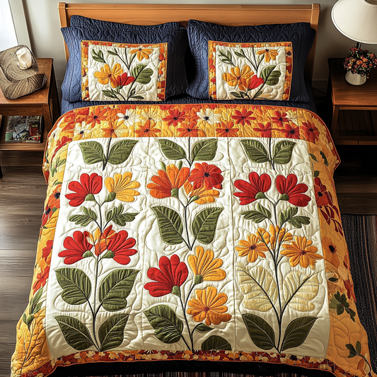 Autumn Petals 3-Piece Quilted Bedding Set NCU0DDK463