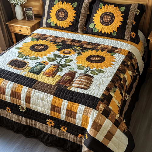 Autumn Petals 3-Piece Quilted Bedding Set NCU0DDK498