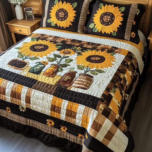 Autumn Petals 3-Piece Quilted Bedding Set NCU0DDK498