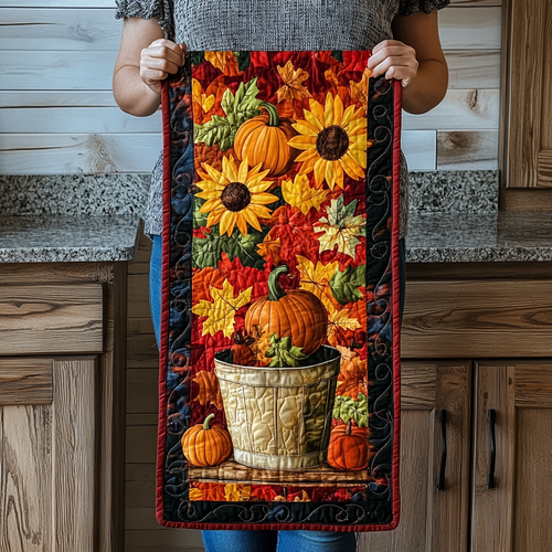 Autumn Pumpkin Quilted Table Runner NCU0TL1314