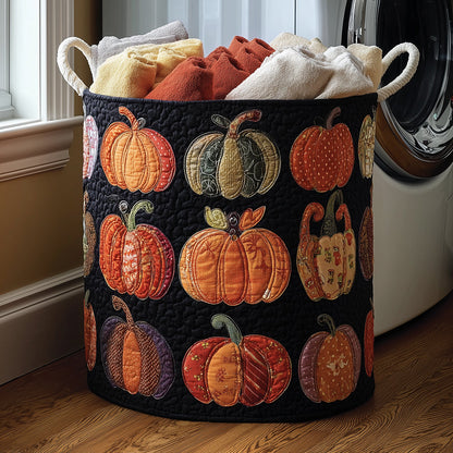 Autumn Pumpkins Quilted Laundry Basket NCU0TH3097
