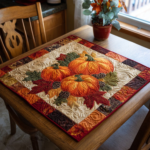 Autumn Pumpkins Quilted Table Topper NCU0NTV273