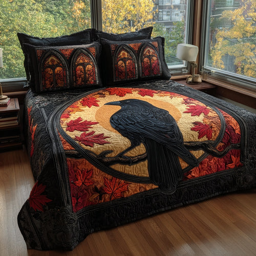 Autumn Raven 3-Piece Quilted Bedding Set NCU0PVL899