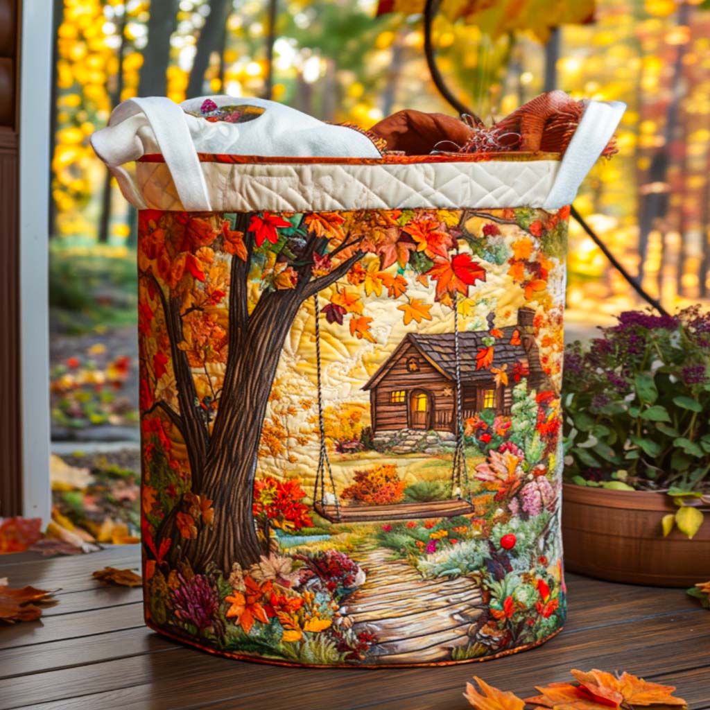 Autumn Retreat Quilted Laundry Basket NCU0NNT1596