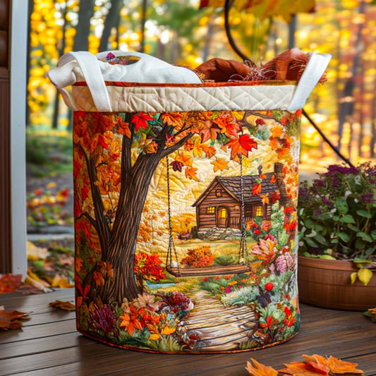 Autumn Retreat Quilted Laundry Basket NCU0NNT1596