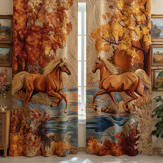 Autumn River Gallop Quilted Curtains NCU0NXD1349
