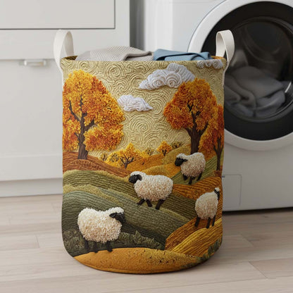 Autumn Sheep Quilted Laundry Basket NCU0HNH916