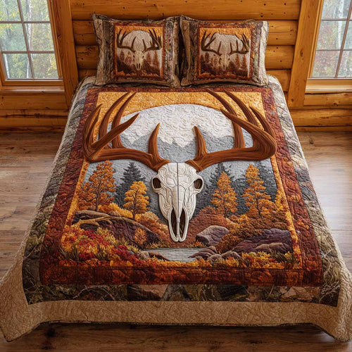 Autumn Skull 3-Piece Quilted Bedding Set NCU0NXD1730