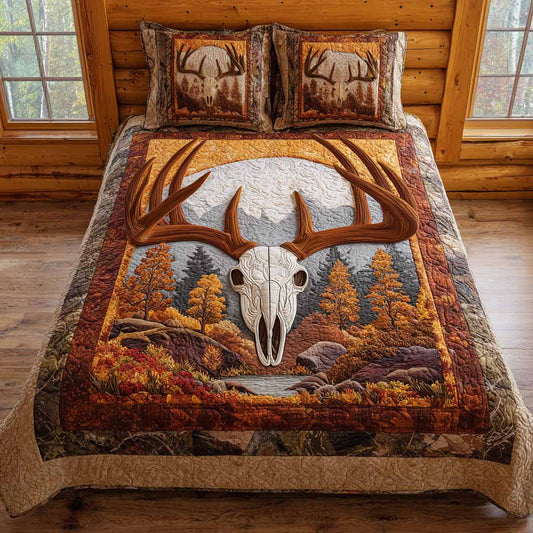 Autumn Skull 3-Piece Quilted Bedding Set NCU0NXD1730