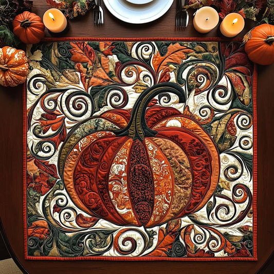 Autumn Spice Whirl Quilted Table Topper NCU0NXD069