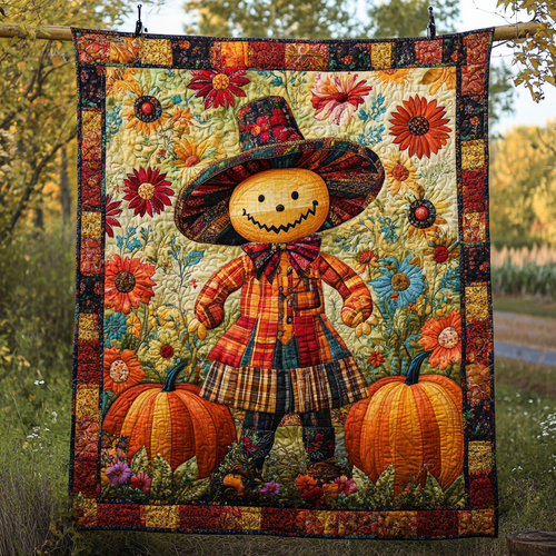 Autumn Splendor Scarecrow Quilted Blanket NCU0PD730