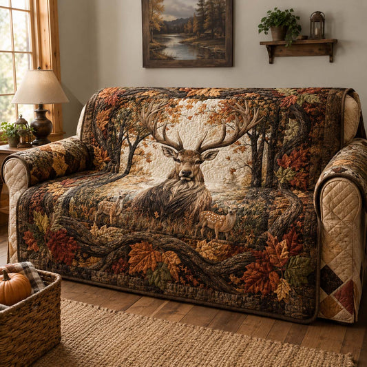 Autumn Stag Quilted Sofa Cover NCU0DQQ0882