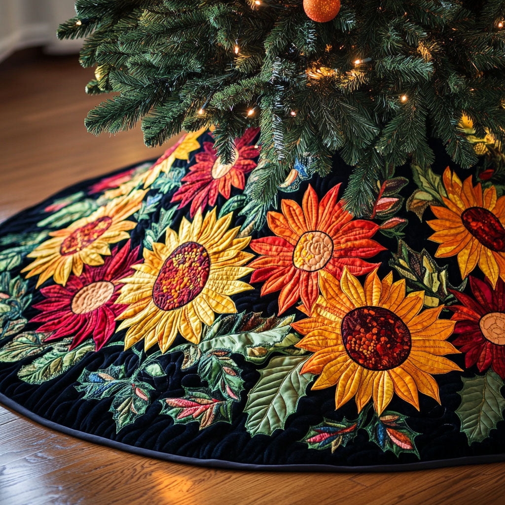 Autumn Sun Parade Quilted Christmas Tree Skirt NCU0PTT071