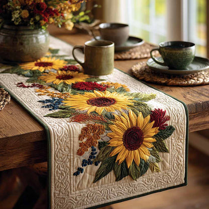 Autumn Sunflower Quilted Table Runner NCU0NXD1702