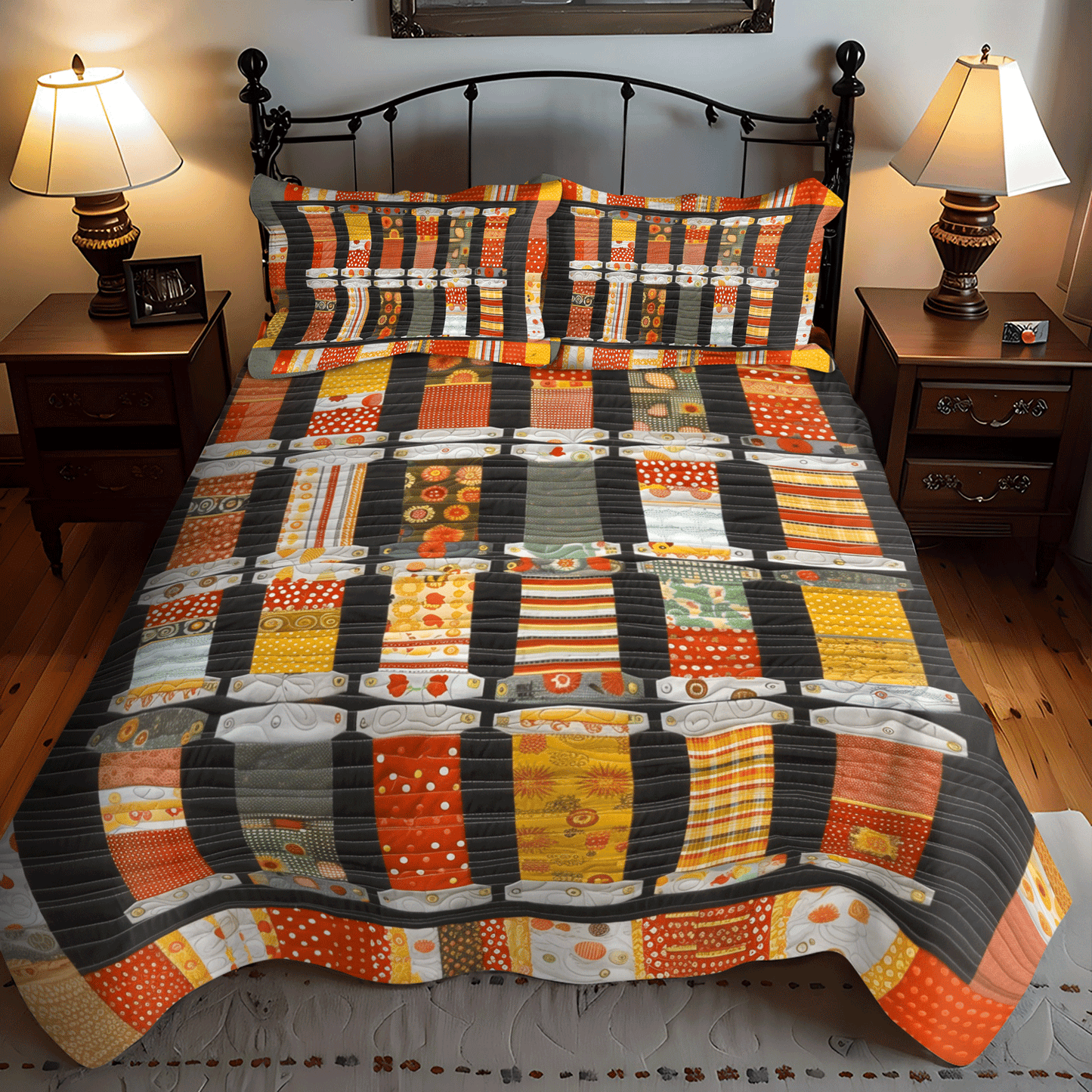 Autumn Threads 3-Piece Quilted Bedding Set NCU0TH1309