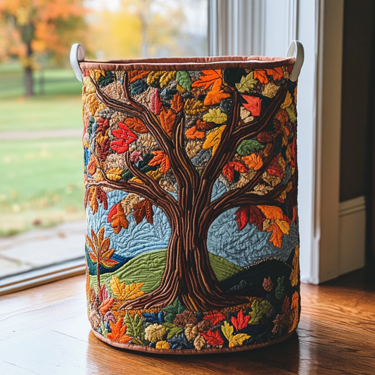 Autumn Tree Quilted Laundry Basket NCU0DDK868