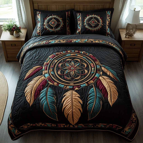 Autumn Tribal Medallion 3-Piece Quilted Bedding Set NCU0NXD1613