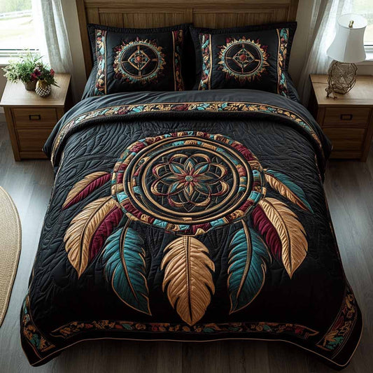 Autumn Tribal Medallion 3-Piece Quilted Bedding Set NCU0NXD1613