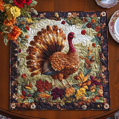 Autumn Turkey Charm Quilted Table Topper NCU0NNT1010