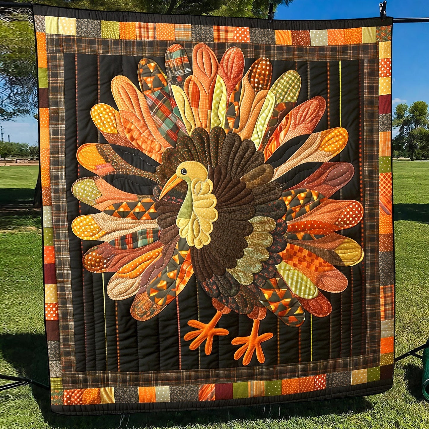 Autumn Turkey Quilted Blanket NCU0TH1096