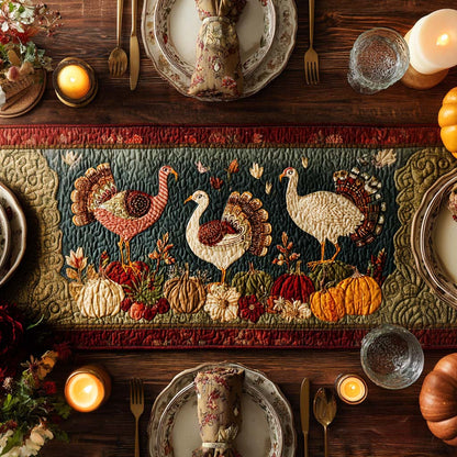 Autumn Turkey Trail Quilted Table Runner NCU0PTT1486