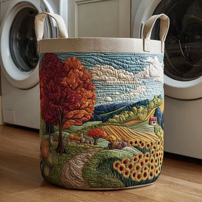 Autumn Vineyard Quilted Laundry Basket NCU0HNH780
