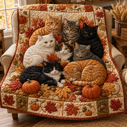 Autumn Whiskers Quilted Blanket NCU0NTD2036