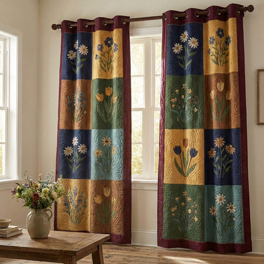 Autumn Wildflowers Quilted Curtains NCU0NTV952