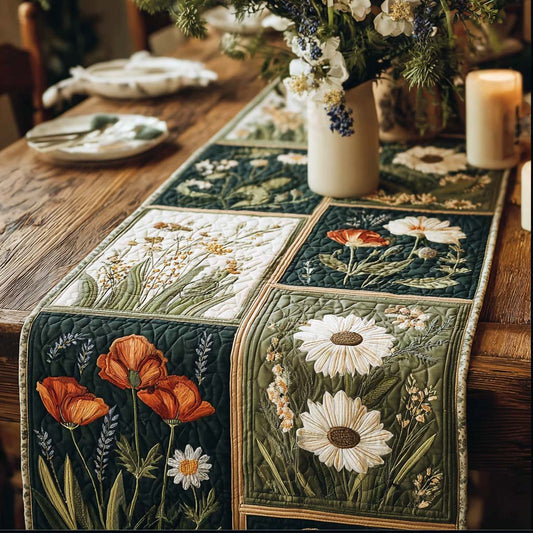 Autumn Wildflowers Quilted Table Runner NCU0DQQ0570
