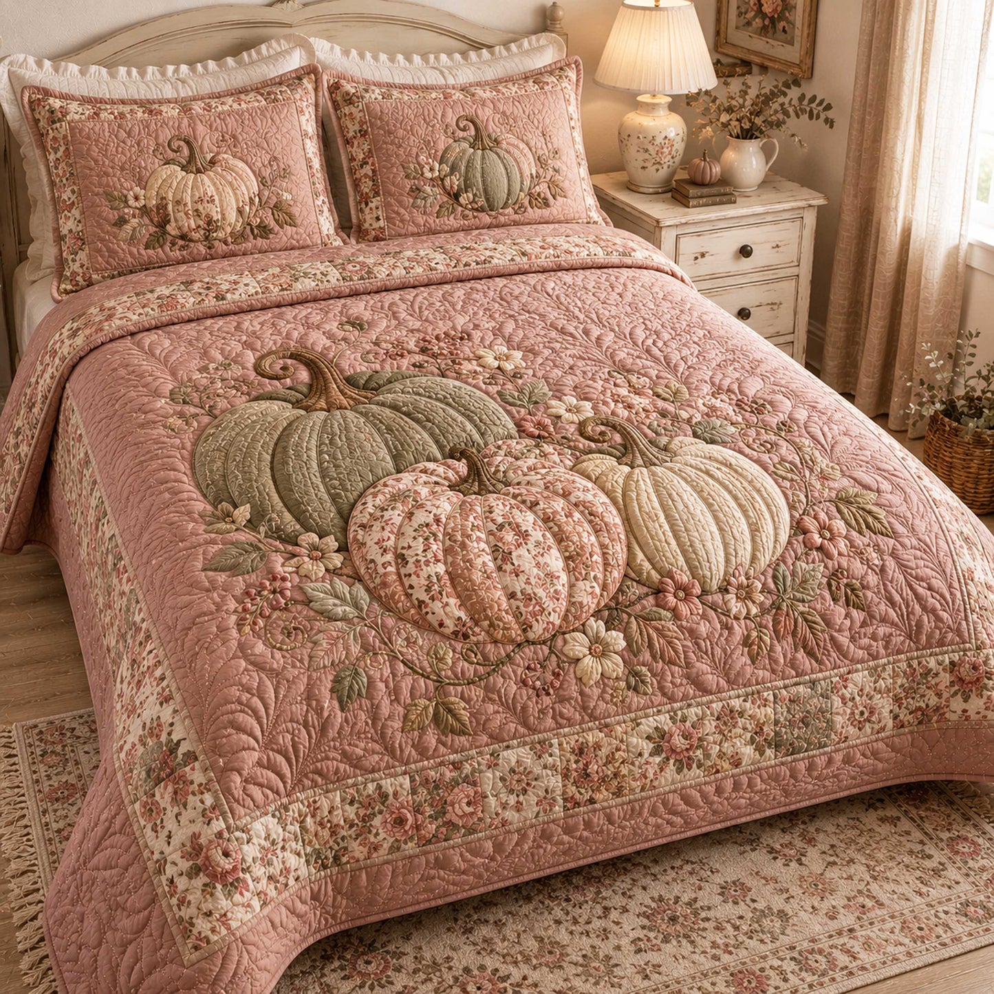 Autumn Wishes 3-Piece Quilted Bedding Set NCU0NTD2068