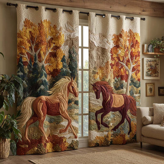 Autumnal Horse Quilted Curtains NCU0HNH875
