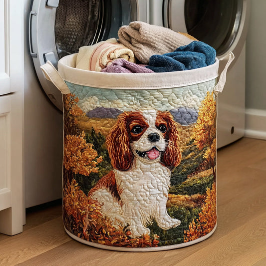 Autumnal King Charles Quilted Laundry Basket NCU0HNH789