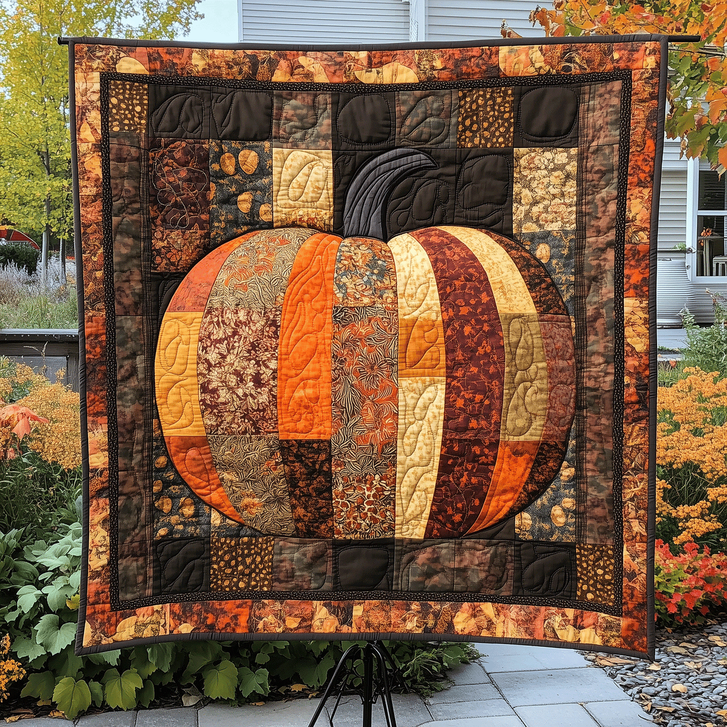 Autumnal Pumpkin Quilted Blanket NCU0TH1838